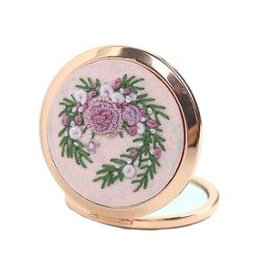 Hand Embroidered Mirror Handmade Embroidery Mirror, Personalized Makeup Mirror